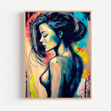 Poster Femme sensuelle - Silhouette féminine en couleurs vives