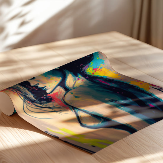 Poster Femme sensuelle - Silhouette féminine en couleurs vives — Vierge - poster-enroullé