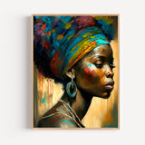 Poster Femme surinamaise - Profil altier au turban coloré