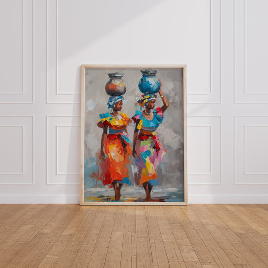 Poster Femmes africaines - Turbans colorés et grâce ancestrale — Vierge - living-room