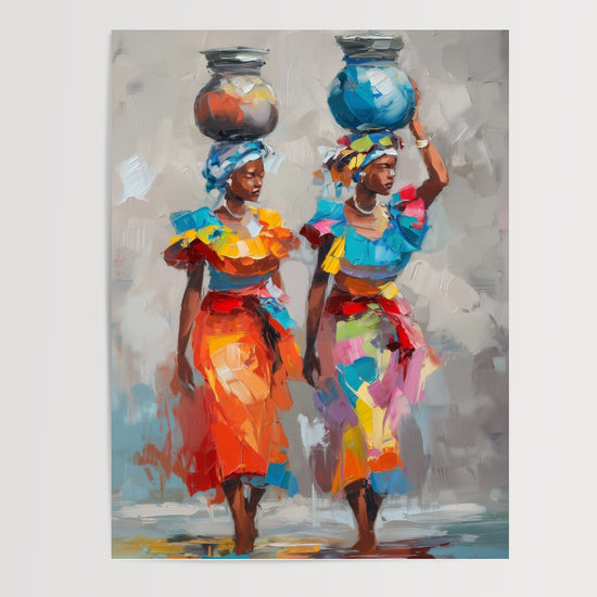 Poster Femmes africaines - Turbans colorés et grâce ancestrale — Vierge - poster-presentation-produit