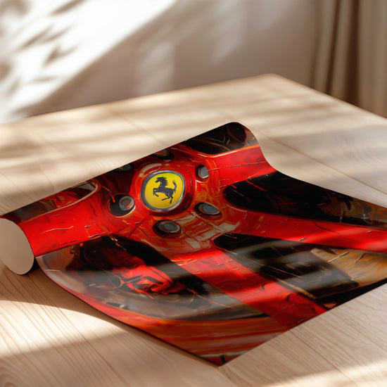 Poster Ferrari rouge - L'esprit de la vitesse et du prestige — Vierge - poster-enroullé