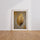 Poster Feuille d'or - Nature dorée sur gris patiné — Vierge - living-room — passe-partout blanc