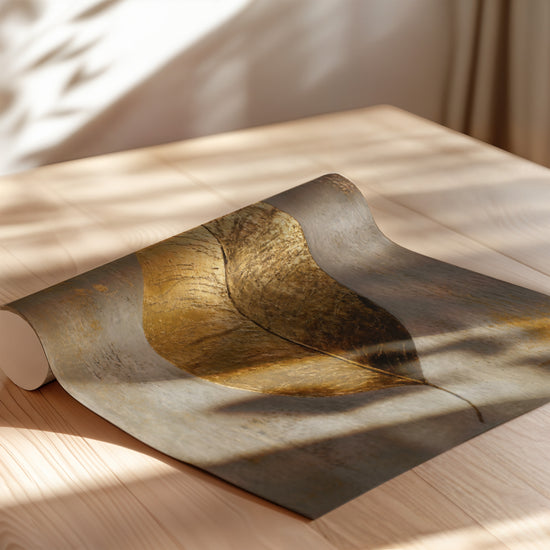 Poster Feuille d'or - Nature dorée sur gris patiné — Vierge - poster-enroullé