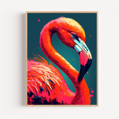 Poster Flamant rose - Éclat pop art et couleurs d'été