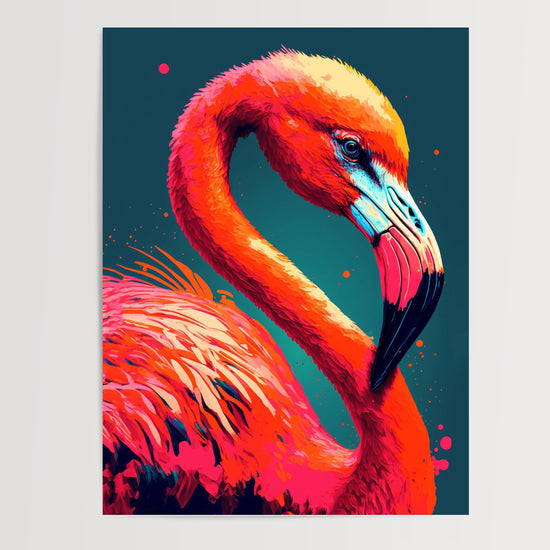 Poster Flamant rose - Éclat pop art et couleurs d'été — Vierge - poster-presentation-produit