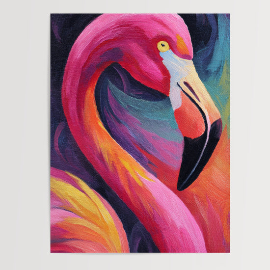 Poster Flamant rose - Élégance fuchsia et lumière d'été — Vierge - poster-presentation-produit