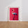 Poster Flamant rose - Silhouette gracieuse aux teintes douces — Vierge - living-room — passe-partout blanc