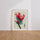 Poster Fleur de pêcher - Branche rose sur aquarelle turquoise — Vierge - living-room — passe-partout blanc
