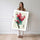 Poster Fleur de pêcher - Branche rose sur aquarelle turquoise — Vierge - poster-femme-debout — passe-partout blanc