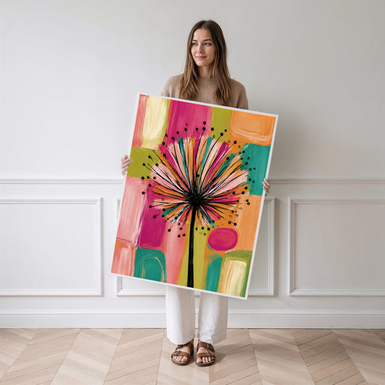 Poster Fleur multicolore - Un éclat de joie et de liberté — Vierge - poster-femme-debout