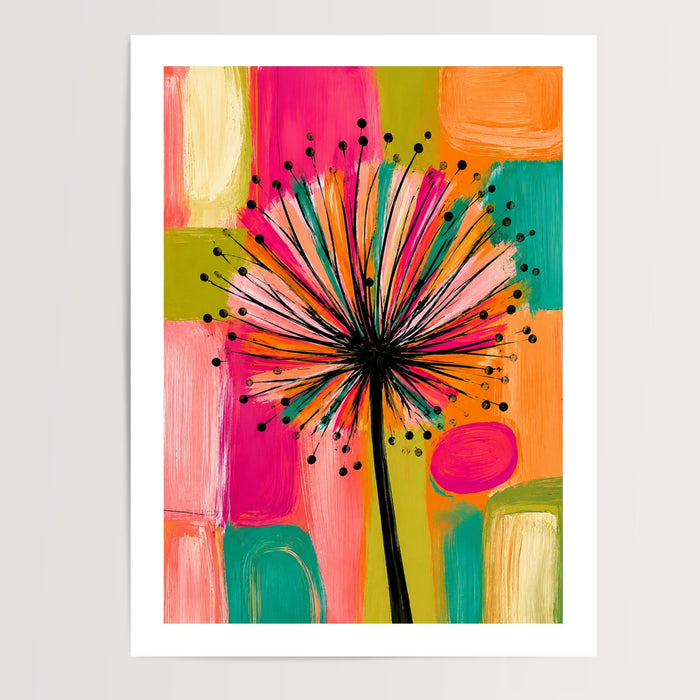 Poster Fleur multicolore - Un éclat de joie et de liberté — Vierge - poster-presentation-produit — passe-partout blanc