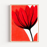 Poster Fleur rouge - Éclat graphique et lignes audacieuses
