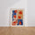 Poster Fleurs abstraites - Duo bleu et orange plein d'énergie — Vierge - living-room — passe-partout blanc