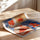 Poster Fleurs abstraites - Duo bleu et orange plein d'énergie — Vierge - poster-enroullé — passe-partout blanc