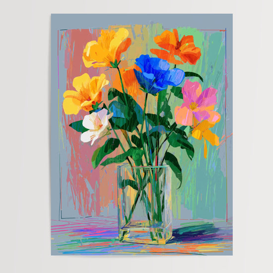 Poster Fleurs colorées - Un bouquet vif qui illumine vos murs — Vierge - poster-presentation-produit