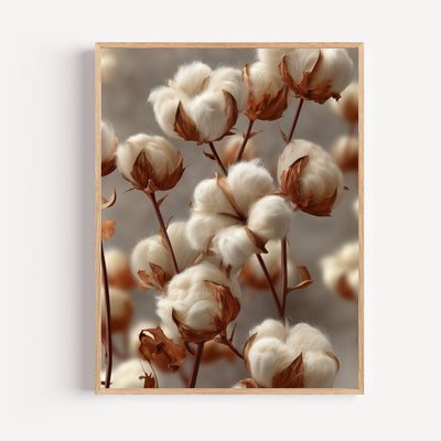 Póster Flores de algodón - Una nube de suavidad natural