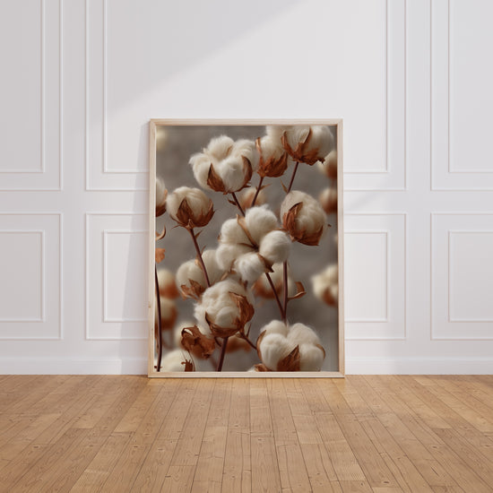 Poster Fleurs de coton - Un nuage de douceur naturelle — Vierge - living-room