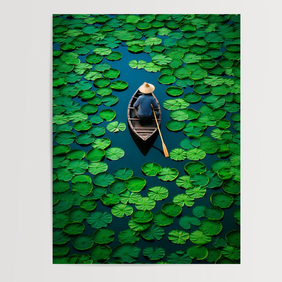 Poster Fleurs de lotus - Douceur d'un lac au petit matin — Vierge - poster-presentation-produit