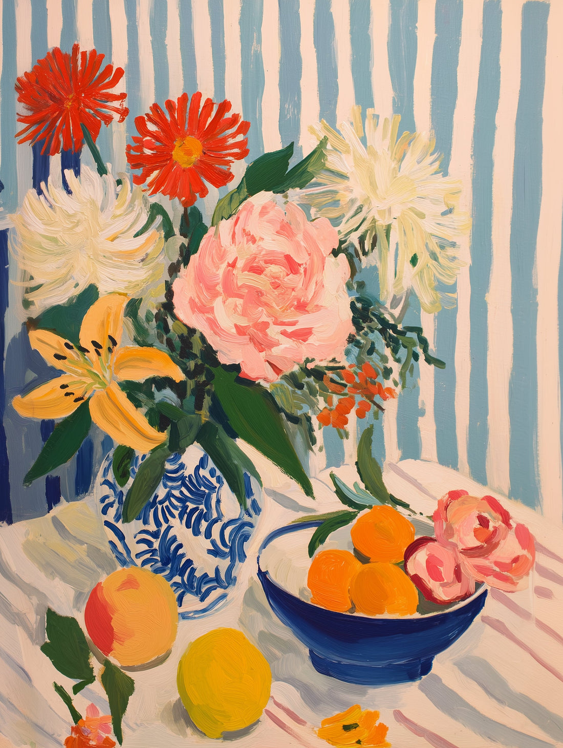Poster Fleurs en vase - Bouquet d'été aux couleurs joyeuses
