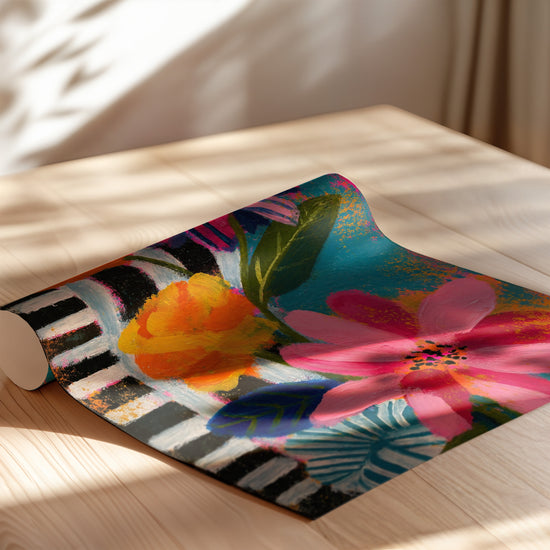 Póster de flores multicolores - Explosión alegre de colores vivos — póster enrollado