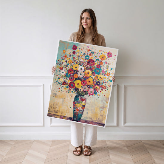 Poster Fleurs sauvages - Bouquet éclatant plein de vie — Vierge - poster-femme-debout