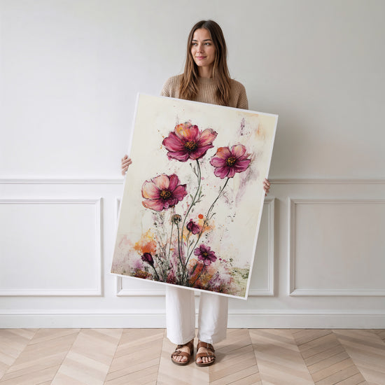 Poster Fleurs sauvages - Éclat d'un champ en pleine floraison — Vierge - poster-femme-debout