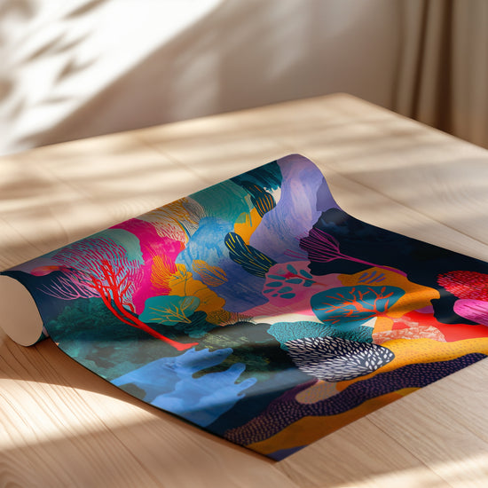 Poster Forêt fantastique - Bois enchanté aux mille couleurs — Vierge - poster-enroullé