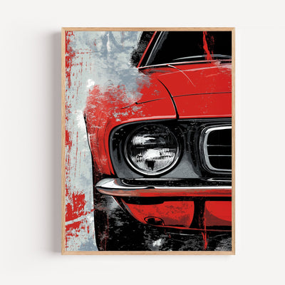 Ford Mustang Poster rot – Amerikanische Legende 1967–68