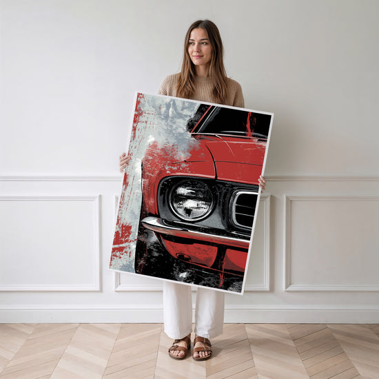 Poster Ford Mustang rouge - La légende américaine 1967-68 — Vierge - poster-femme-debout