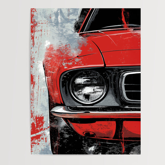Poster Ford Mustang rouge - La légende américaine 1967-68 — Vierge - poster-presentation-produit