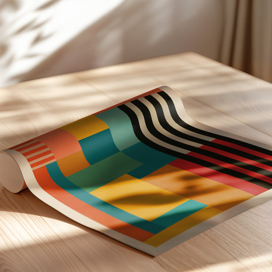 Poster Formes lunaires - Douceur géométrique inspirée du Bauhaus — Vierge - poster-enroullé