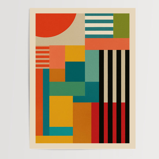 Poster Formes lunaires - Douceur géométrique inspirée du Bauhaus — Vierge - poster-presentation-produit