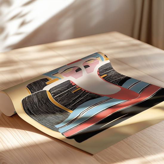 Poster Formule 1 enfant - Bolide graphique aux couleurs pastel — Vierge - poster-enroullé