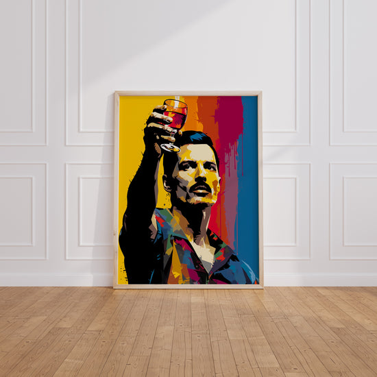 Poster Freddie Mercury - Icône du rock aux couleurs électriques — Vierge - living-room