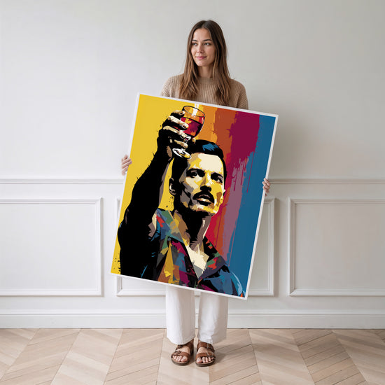 Poster Freddie Mercury - Icône du rock aux couleurs électriques — Vierge - poster-femme-debout