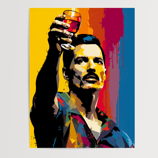 Poster Freddie Mercury - Icône du rock aux couleurs électriques — Vierge - poster-presentation-produit