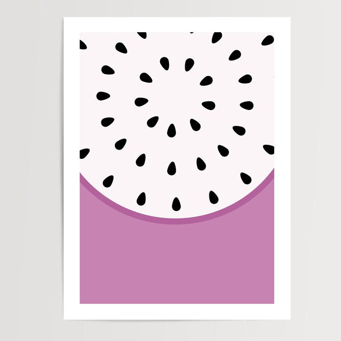 Poster Fruit du dragon - Tranches exotiques aux couleurs éclatantes — Vierge - poster-presentation-produit — passe-partout blanc