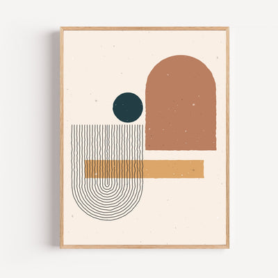 Scandinavische geometrische poster – Pastelvormen en Scandinavische rust