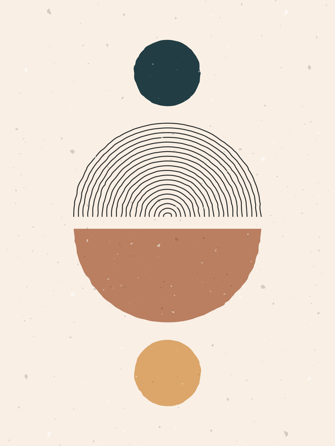Poster géométrique scandinave - Formes pastel et douceur nordique