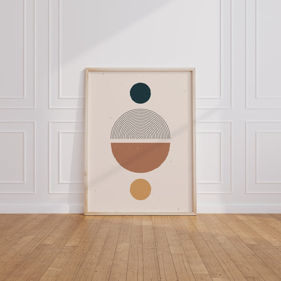 Poster géométrique scandinave - Formes pastel et douceur nordique — Vierge - living-room
