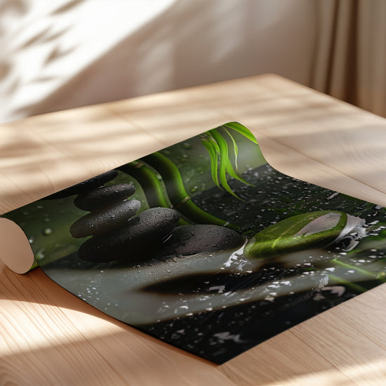 Poster Galets zen et bambou - Instant de calme et d'équilibre — Vierge - poster-enroullé