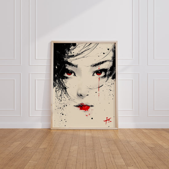 Poster Geisha - Grâce silencieuse et regard du Japon ancien — Vierge - living-room