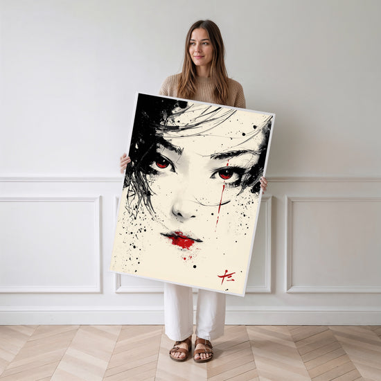 Poster Geisha - Grâce silencieuse et regard du Japon ancien — Vierge - poster-femme-debout
