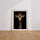 Poster Girafe en art du fil - Élan coloré sur fond noir — Vierge - living-room — passe-partout blanc