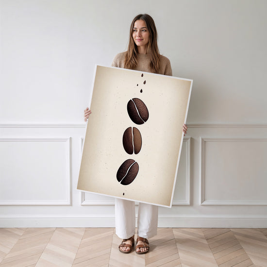 Poster Grain de café - Minimalisme gourmand pour amateurs de café — Vierge - poster-femme-debout