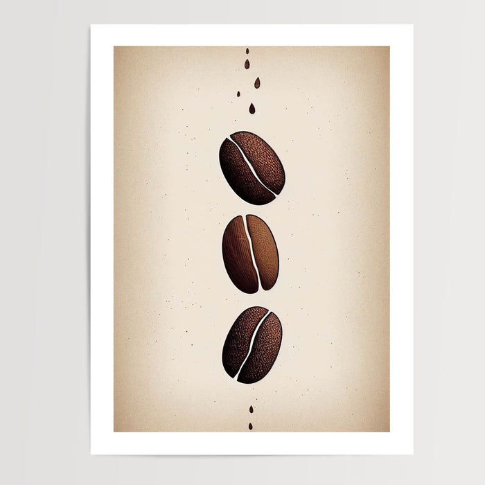 Poster Grain de café - Minimalisme gourmand pour amateurs de café — Vierge - poster-presentation-produit — passe-partout blanc