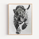 Poster Guépard en course - L'élégance sauvage en noir et blanc