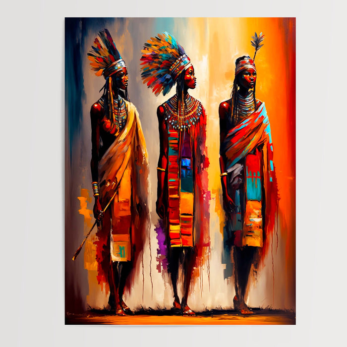 Poster Guerrières Masai - Fierté et lumière d'Afrique — Vierge - poster-presentation-produit