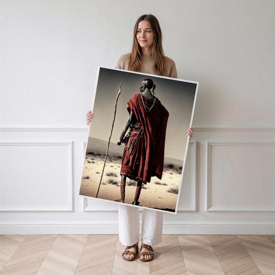 Poster Guerrier Maasai - Fierté et tradition d'une culture ancestrale — Vierge - poster-femme-debout